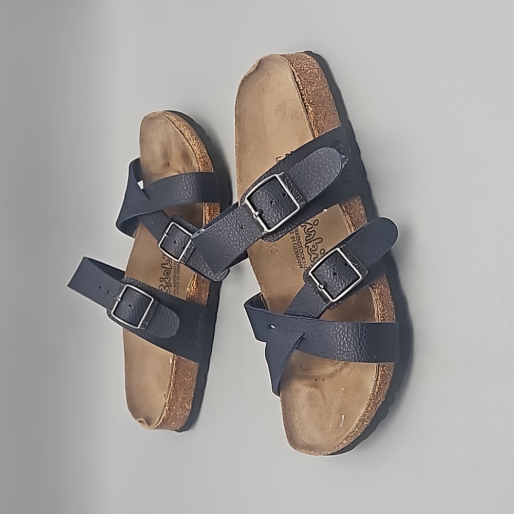 Birkenstock Birkis Criss Cross Strap Sandals Navy Women 6